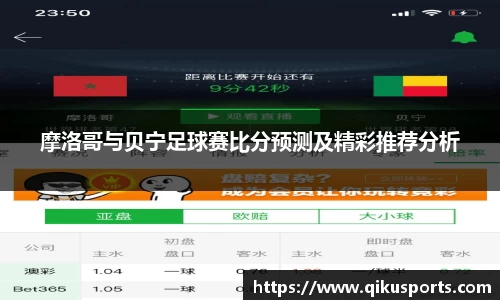 摩洛哥与贝宁足球赛比分预测及精彩推荐分析